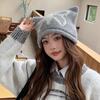 Autumn And Winter  Cute Cat Ear Knitted Wool Hat Women'S Warm Ear Protection