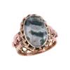 Natural Bloodstone Gemstone Two Tone 925 Sterling Silver Gift Ring S.8.5 H8j33