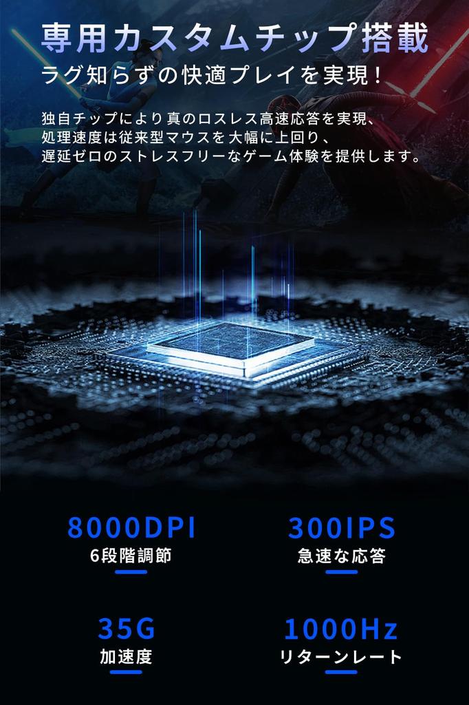 Wireless Bluetooth Gaming Mouse, Ultra-Lightweight 75g, Low Latency 1ms, Ultra-Fast, Durable, 8000DPI, Type-C, RGB Light, Optical Sensor, 5 Buttons,