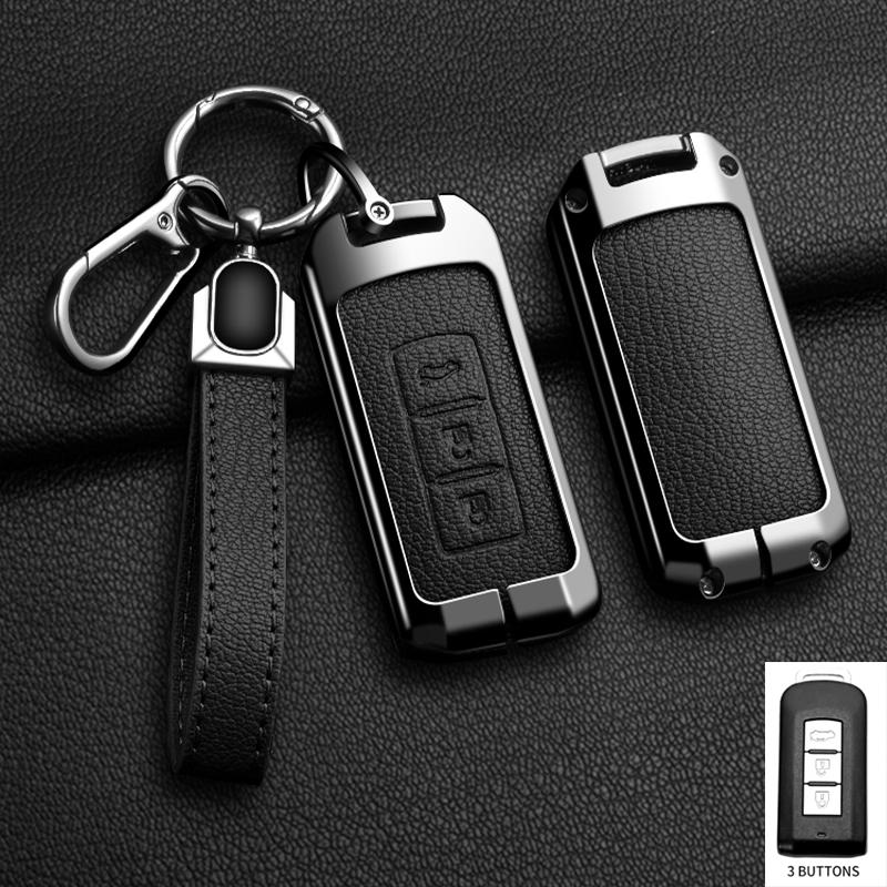 Alloy Car Key Cover Case Holder for Mitsubishi Outlander L200 ASX EVO Lancer Pajero Eclipse Cross Attrage Mirage L400 Shell