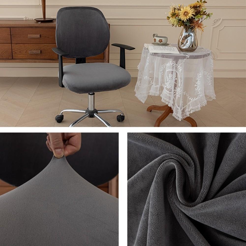 2pcs Set New Stretch Elastic Computer Chair Cover Breathable Washable Office Chair Slipcover Velvet Seat Slipcover Universal Fit