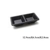 1Pcs Black Melamine Food Grade Plastic Soy Sauce  Pot Bar Tableware Seasoning Sauce Chili Double Grid Sauce Dish Snack Plate