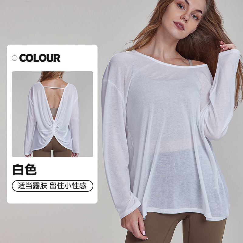 

Summer New Arrival Yoga Blouse Women s Loose Beauty Back Casual Sports Fitness Top Light Breathable Yoga Clothes Slim Looking White XL