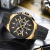 CURREN 8487 Men's Six-Hand Chronograph Quartz Sport Watch with Rubber Strap