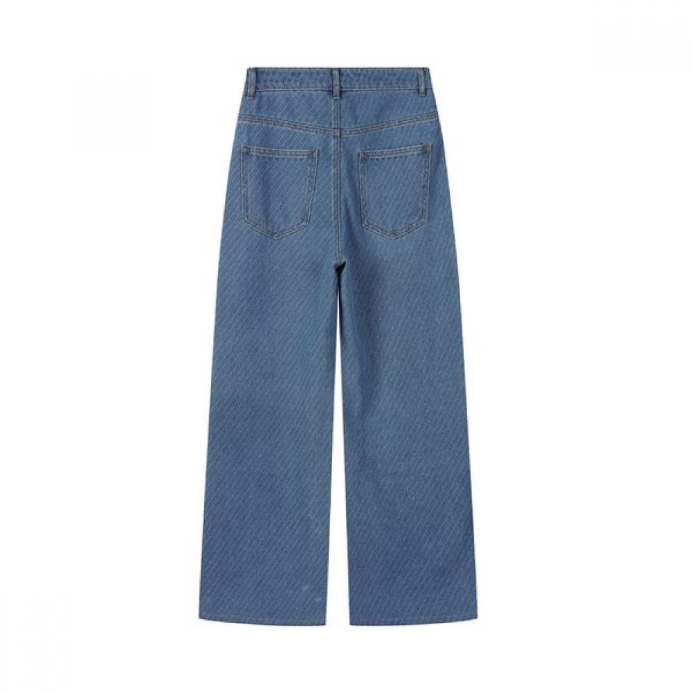 Front Pocket Semi Wide Denim Pants As1dp262