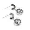 Retro Teardrop Round S925 Sterling Silver Dangle Earrings for Women