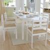 Day and Night - Day and Night Dining Chairs 6 Units Solid Wood and White Velvet
