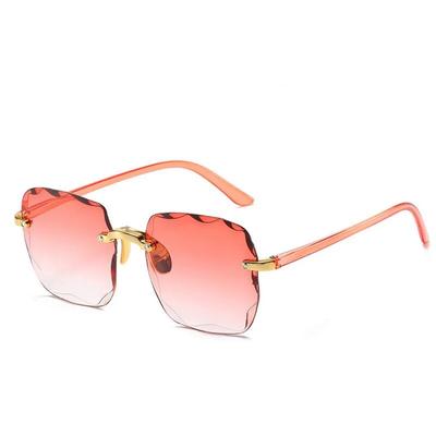 Oprawki Damskie Modne Luksusowe Bezramkowe Metalowe Zawiasy Oprawki Okulary Przeciwsłoneczne Damskie Retro Kwadratowe Gradientowe Okulary Projektant Uv400