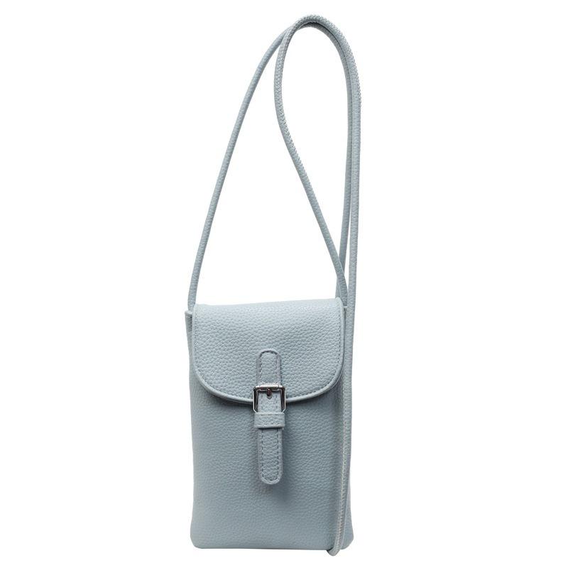 Spring and summer niche simple dopamine color lychee pattern mobile phone bag versatile commuter messenger bag bag female