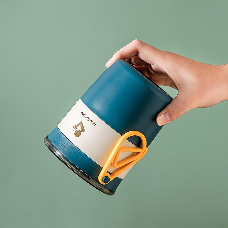 1pc Leak-Proof Insulated Lunch Box with Spoon Lid Rust Resistant Pp Material Microwave Safe Breakfast Cup