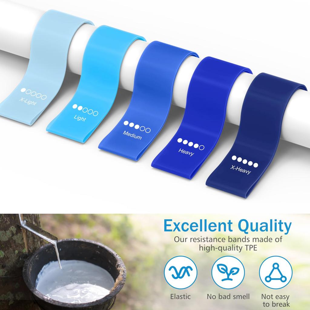 Wanme [Set of 5] Training Tube, Rubber Band, Muscle Training