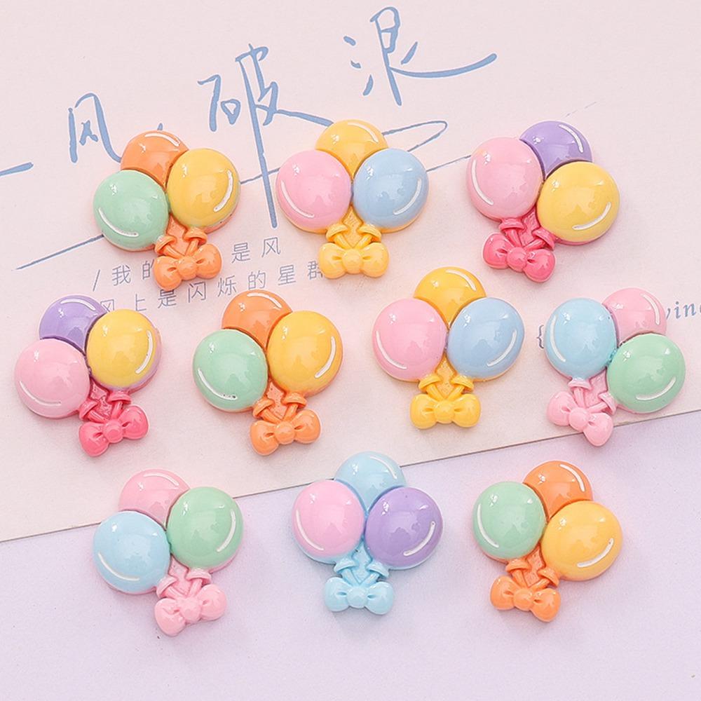 10Pcs New Cute Resin 19*21mm Mini Cartoon Balloon Series Flat Back Manicure Parts Embellishments For Hair Bows Accessories