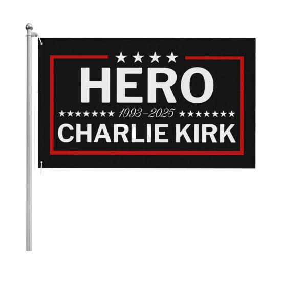 RIP Charlie Kirk Flag A True Patriotic Commemorative Flag 3×5FT Outdoor Double Sided Banner for Garden Patio Balcony Fence Decor