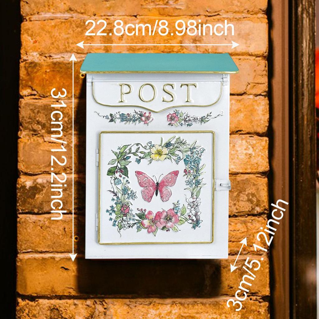Retro železná schránka s patinovaným povrchem Vintage design schránky Vintage design poštovní schránky Pevná dekorativní kovová schránka na dopisy