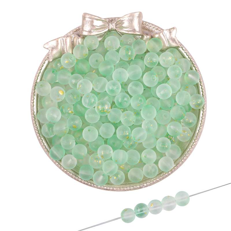 Gold Foil Effect Glass Crystal Beads 8mm Round Spacers for DIY Jewelry 50 Pcs Multi-Colors