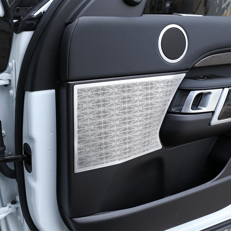 For Land Rover Discovery 5 LR5 L462 2017-2023 Aluminum Alloy Silver Car Door Speaker Frame Cover Trim Sticker Car Accessories