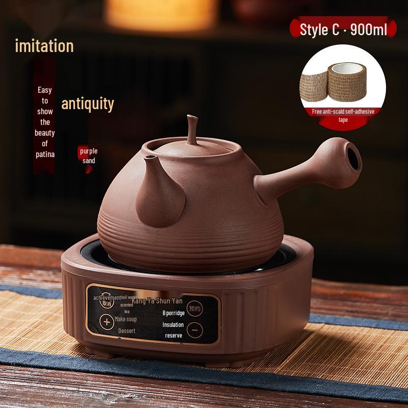 

Kang Ya Shun Electric Zisha Kettle: Household Health Pot for Boiling and Brewing Tea Unglazed Purple Clay