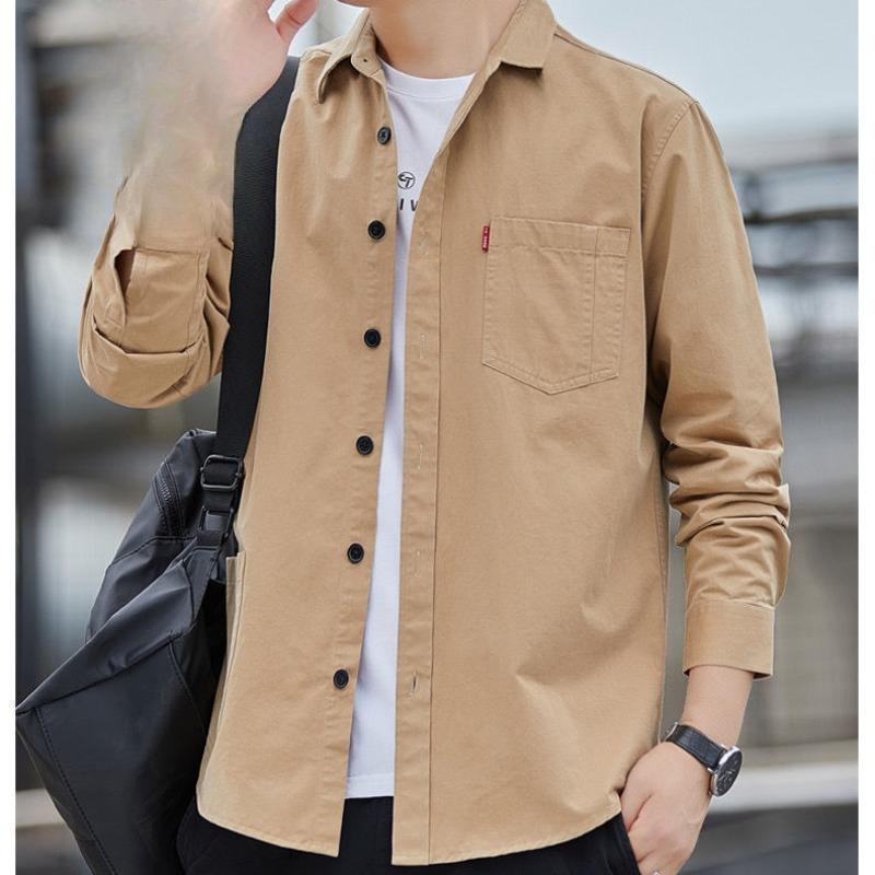 High End Men's Loose Long Sleeved Jacket Shirt Men's Spring Autumn Style Men's Shirt Trendy Denim Jacket