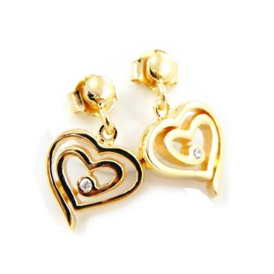 [G1997] - Gold Plated 'Love' Earrings