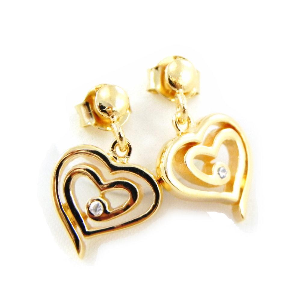 

Les Trésors De Lily [G1997] - Позолоченные серьги «Любовь»