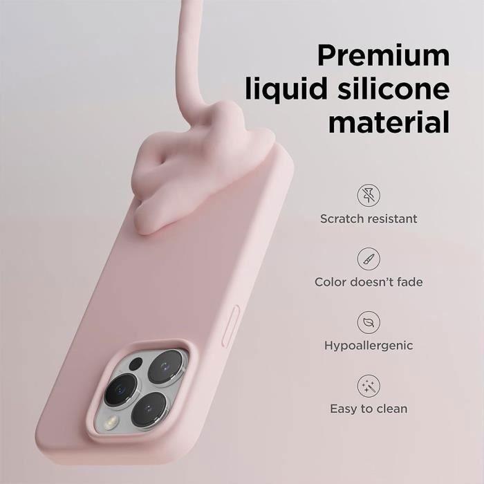 Coque de protection - booling - iphone 16 pro max - silicone doux - ultra slim - rose