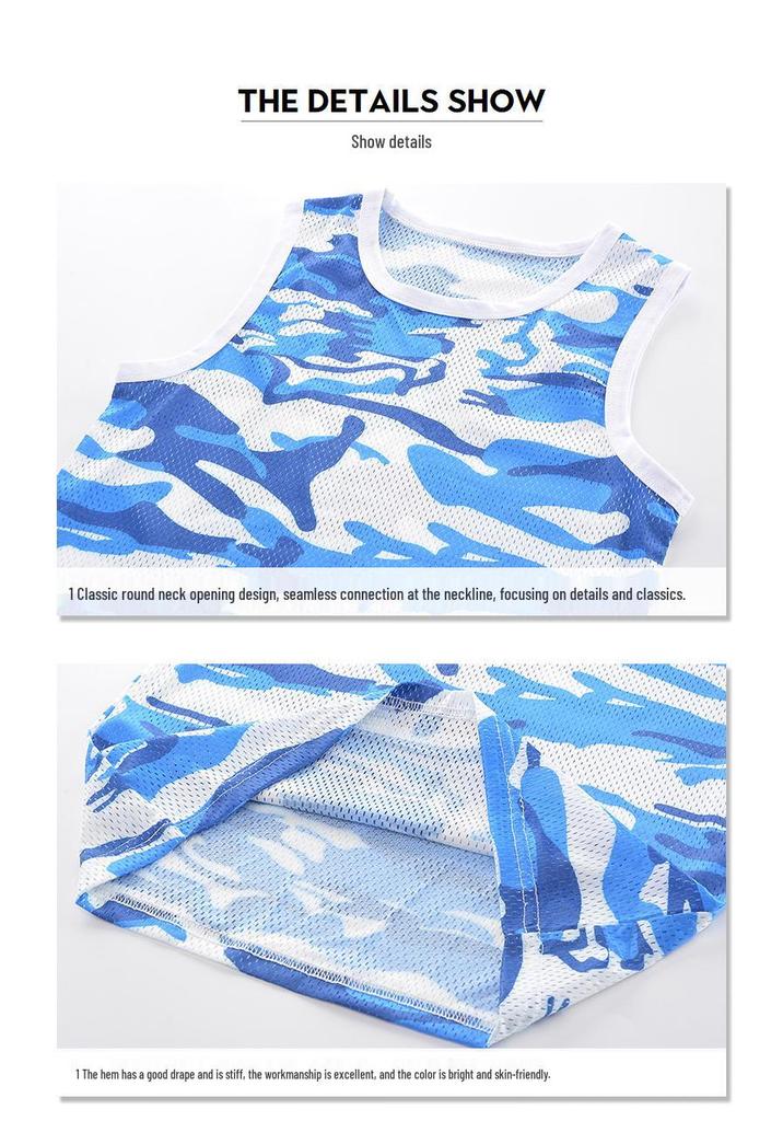 Summer 2026 Camouflage Sleeveless Vest & Shorts Set for Boys