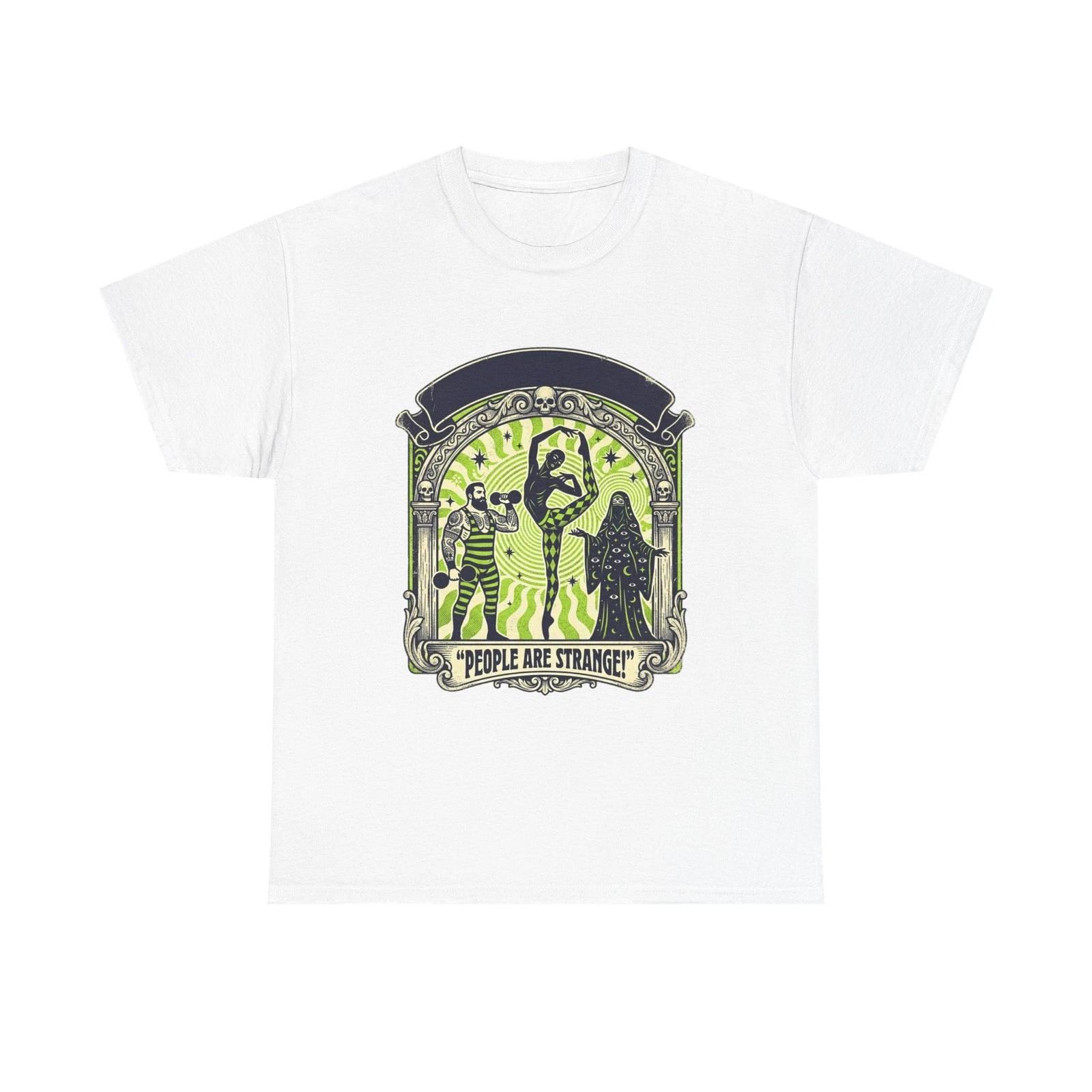 People Are Strange tee | Gothic Stranger Illustration, Retro Horror Vibe XL