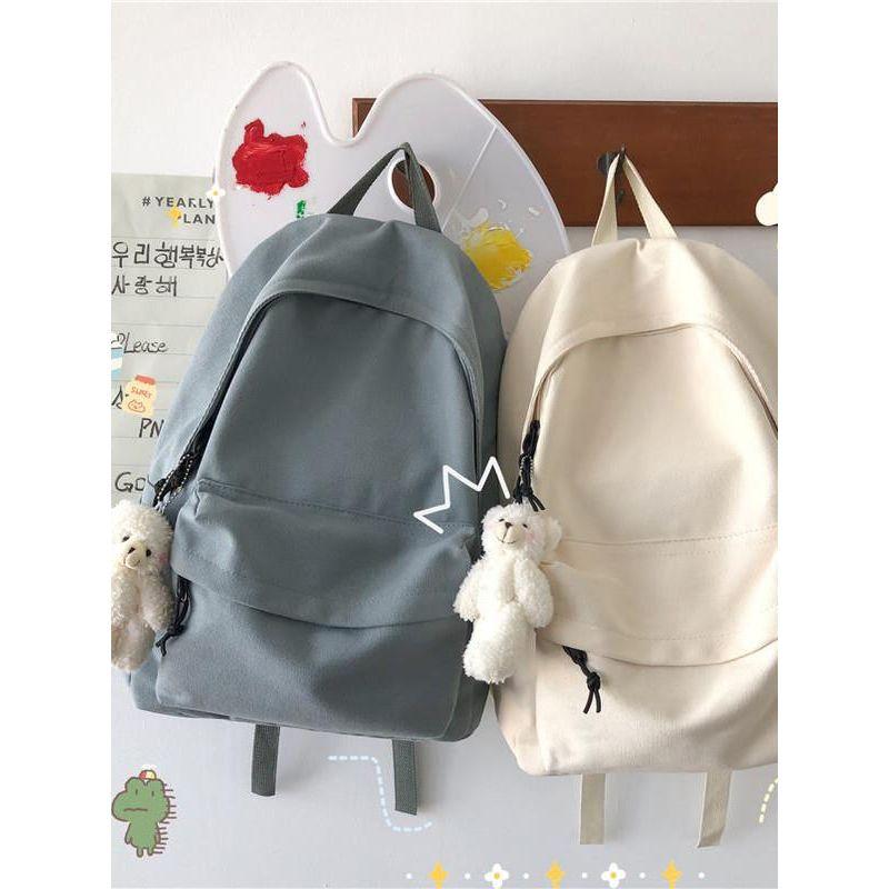 JK New Fashion Backpack Ins Canvas Backpack Women's Bag Korean Campus Solid Flip High Street Girl's Schoolbag