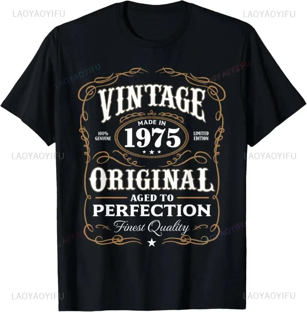 Birthday Gift Retro 1975 Party Tshirt Summer Mens Y2k Casual Fashion Luxury Comfortable Quality Oversized Tshirt