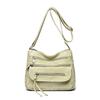 Large Capacity Shoulder Bag Women's Multi-Layer Lightweight Soft Leather Crossbody Bag