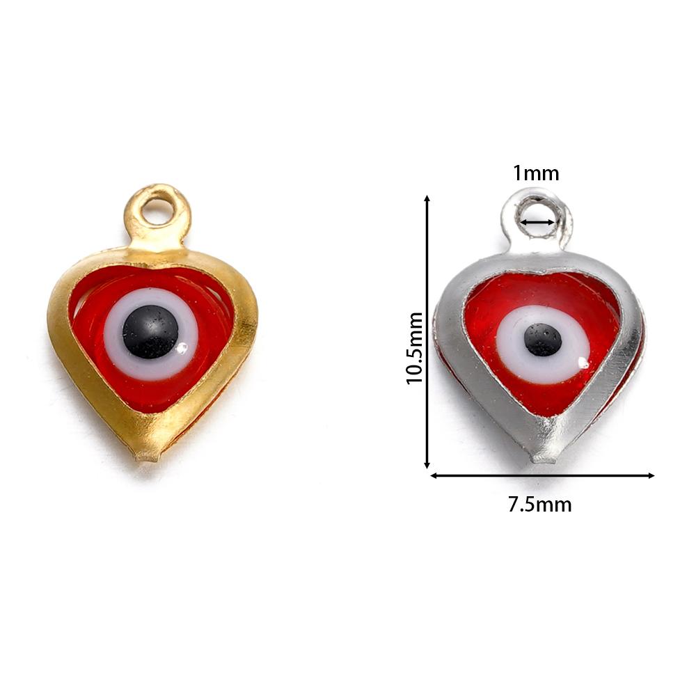 10pcs/lot Evil Eye Gold/Silver Color Tone Charms Connectors Beads For DIY Bracelet Bangle Pendant Jewelry Accessories