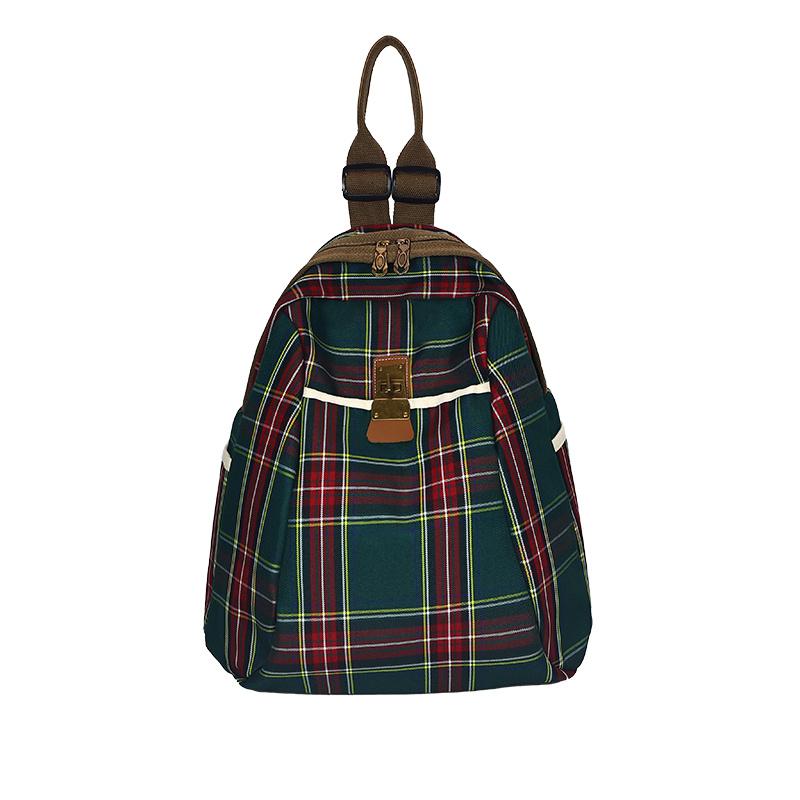 

Рюкзак в клетку для путешествий, студенческий школьный рюкзак, пригородный рюкзак красный/зелёный