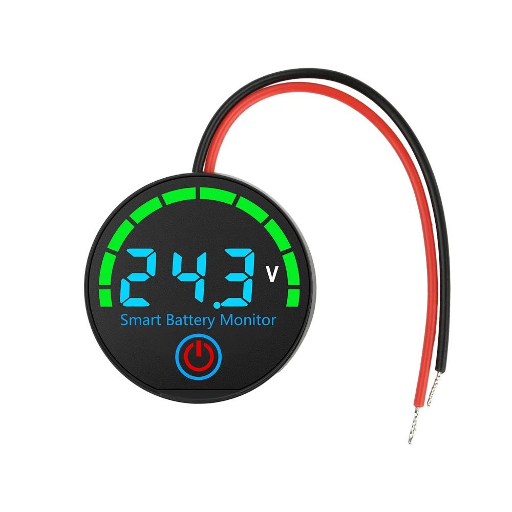 Mini Smart Battery Monitor Round Battery Tester Professional Battery Voltmeter