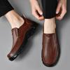 2025New Luxury Brand Men Handmade Genuine Leather Loafers Casual Comfy High Quality Retro Business Shoes Soft Bottom Dress Shoes
