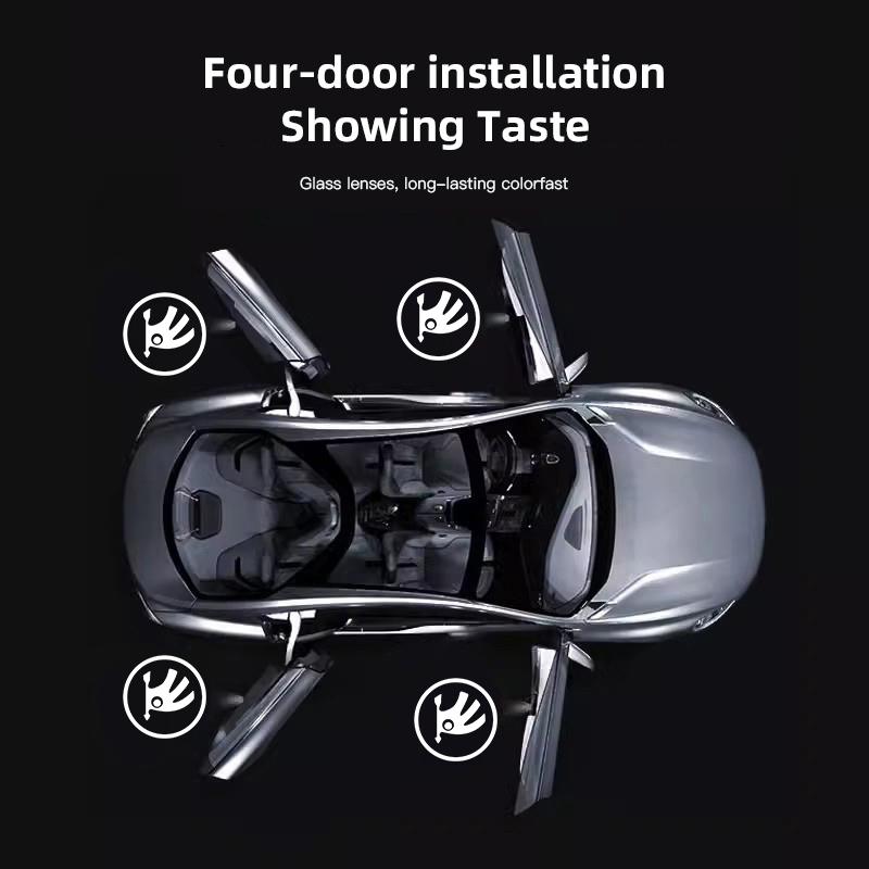 Car Sticker 2025 New 2Pcs Car Door Welcome Light LED HD Projector Lamp Decoration For Skoda Octavia Kodiaq Enyaq iV Kamiq Scala