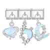 Y2K 3PCS Colorful Crystal Zircon Pendant Moon Star Bow Italian Charm Links Stainless Steel Fit 9mm Bracelet Jewelry DIY Making