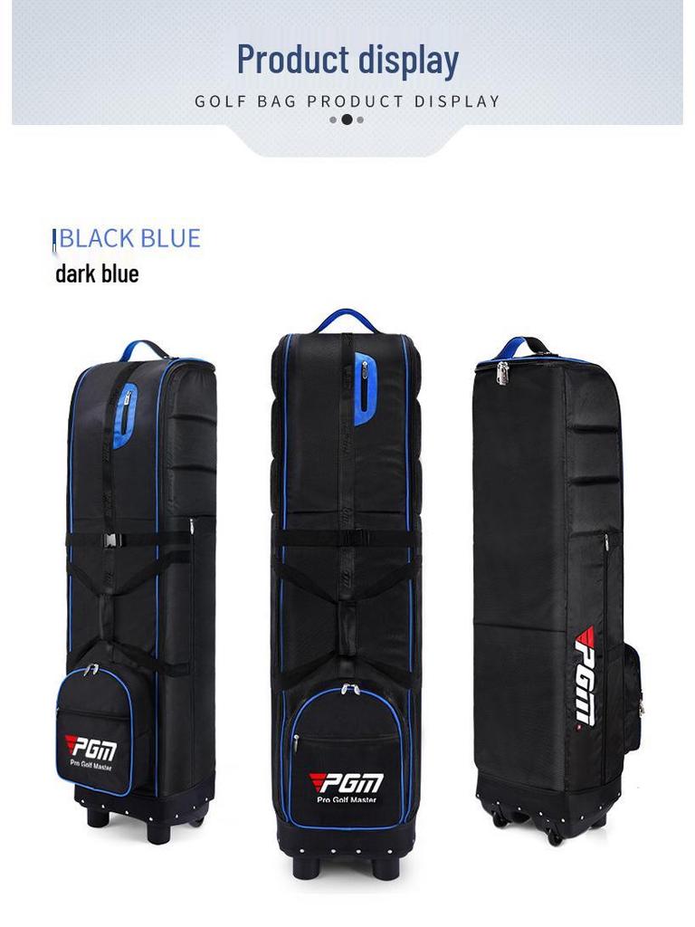 PGM Foldable Wheeled Golf Bag with Dustproof Storage, Thickened for Airplane Check-in
