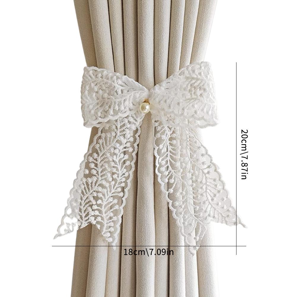 Curtain Tieback Beautiful Bow Lace Holder Hook Buckle Fashion Decorative Pretty Clip Polyester S8K5