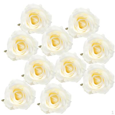 Artificial Rose Flower Head Wedding Decor Accessory Champagne