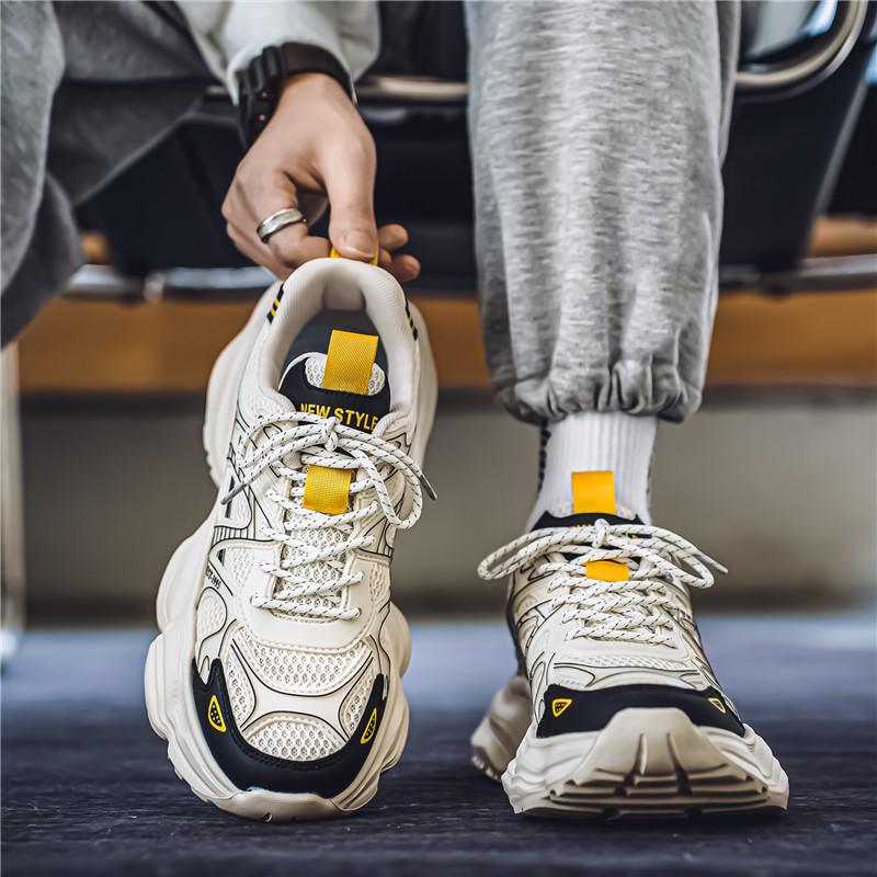 New Fashion Men 's Four Seasons Comfortable Thick Sole Shoes Students BoysTrending Soft Sole Breathable Casual Running Sneakers