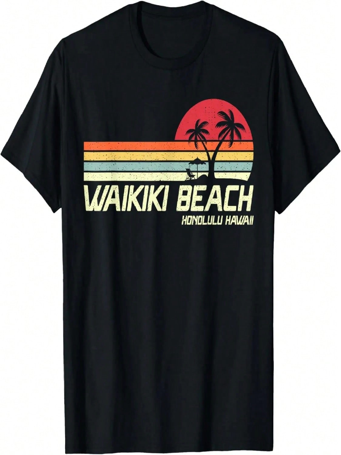 Summer Vacation Vintage Honolulu Hawaii Waikiki Beach T-Shirt S разноцветный