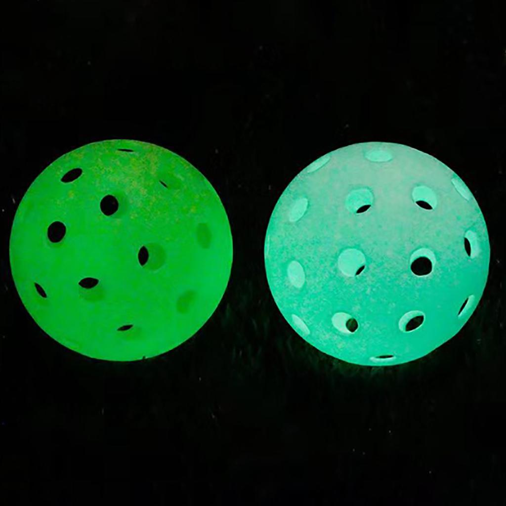 3Pcs/set Colorful Pickleball Ball 40 Holes Small Drilled Holes, Glow in The Dark Pickleballs Outdoor Picklebal Ball Set