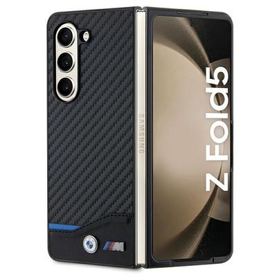 Hülle für Samsung Galaxy Z Fold5 BMW Leder Carbon Schwarz
