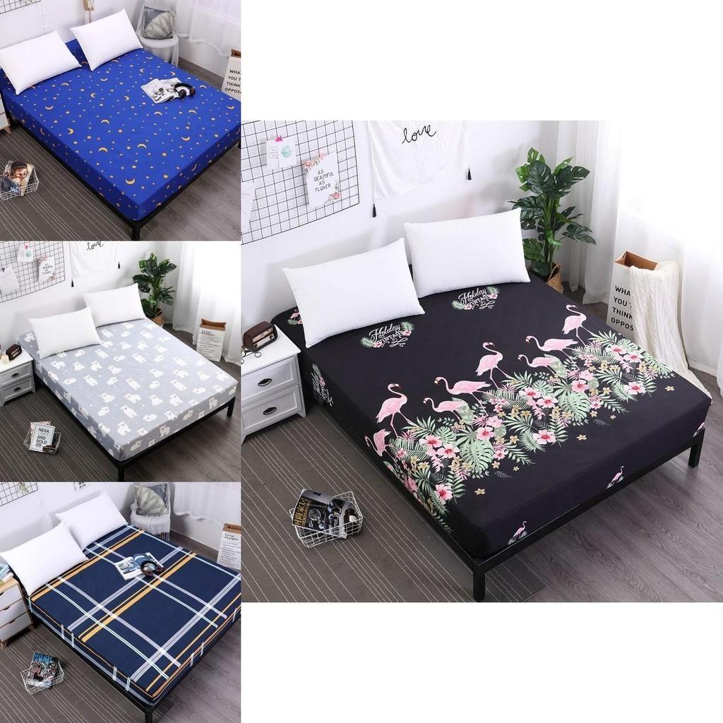Cozy And Stylish Floral Stripes Mattress Protector Dustproof Fitted Sheet