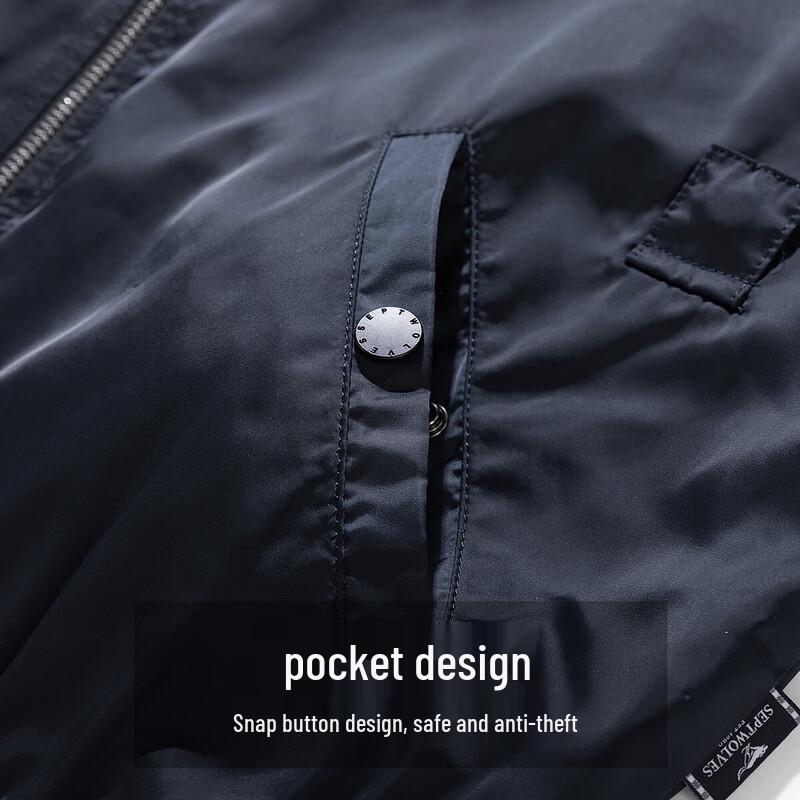 Qipilang Men's Baseball Collar Casual Jacket