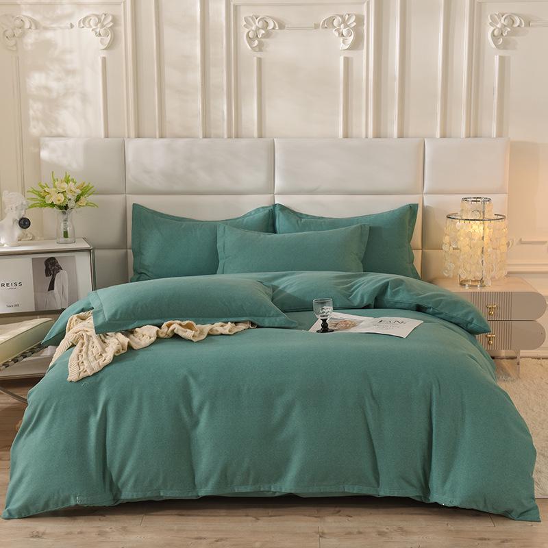 Thickened Brushed Pure Cotton Autumn/Winter Bedding Set - All-Season Universal (Four-Piece & Three-Piece Options)
