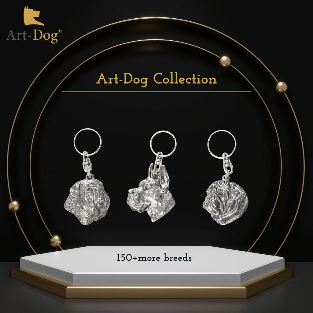 Dogue Alemão I - Pingente de cachorro banhado a prata, decoração de bolsa, pingente de mochila da marca Art-Dog