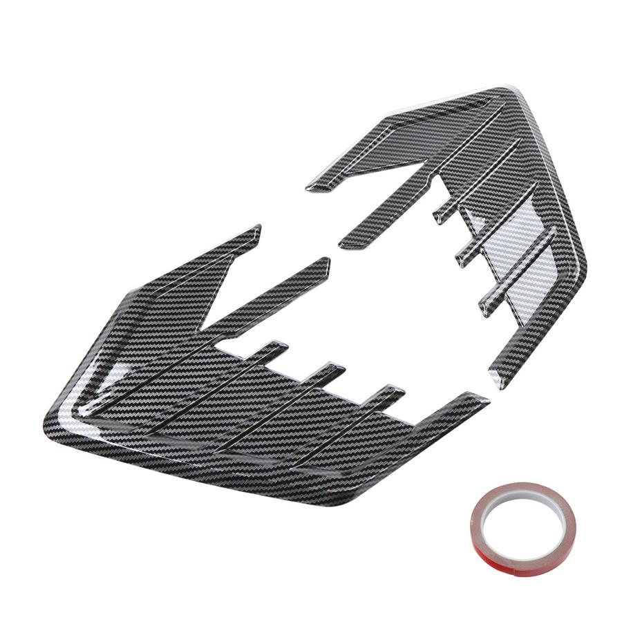 2X Glossy Carbon Fiber Look Side Wing Fin Air Flow Fender Grill Intake Vent Trim