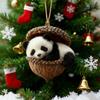 Yousheng Forest Animal Acorn Ornament 2D Acrylic Cozy Forest Christmas Ornament Woodland Creature Hanging Decoration for Xmas Tree Holiday Decor