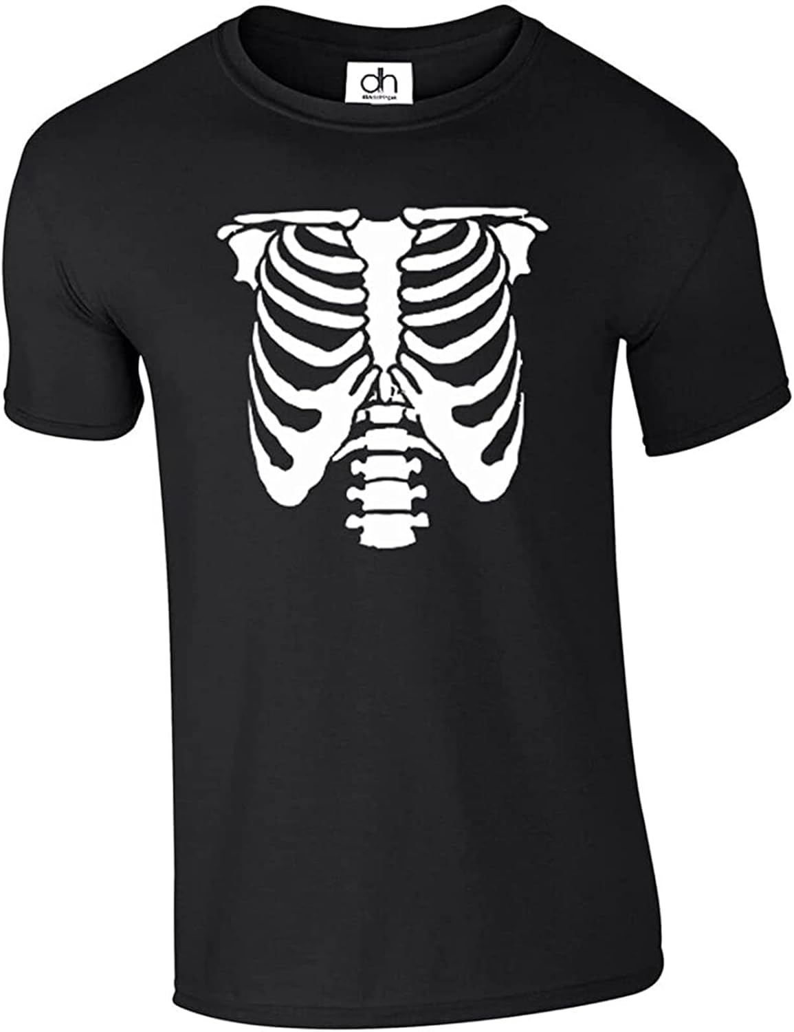 Men s Ribcage Skeleton Fancy Dress Mens Women T Shirt Horror Punk Halloween top XL чёрный
